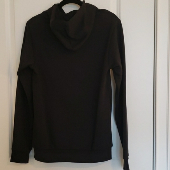 Adidas Essentials Fleece Hoodie Black & Victory Blue - Size S - Picture 3 of 10